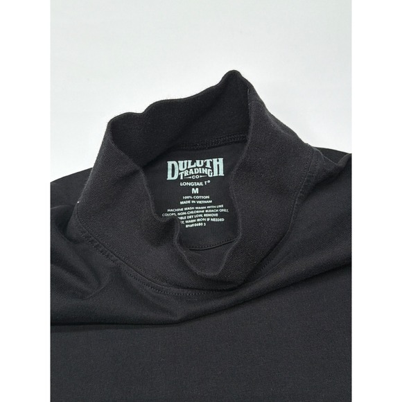 Duluth Trading Co Longtail T Mock Neck Long Sleeve‎ Cotton Shirt Mens M Black - Picture 6 of 11